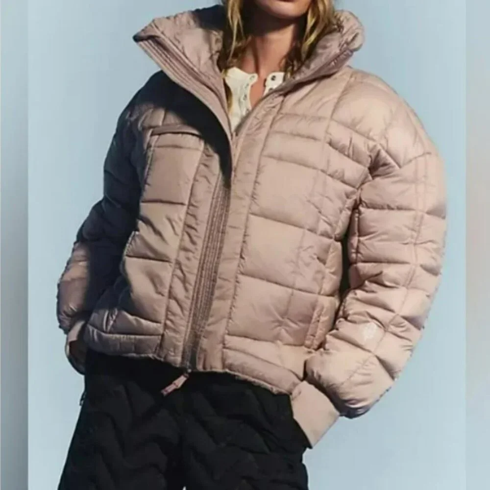 Free‎ People Movement Like a Dream Reversible Puffer in Mauve Winter Jacket Sz M
